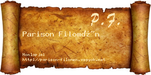 Parison Filomén névjegykártya